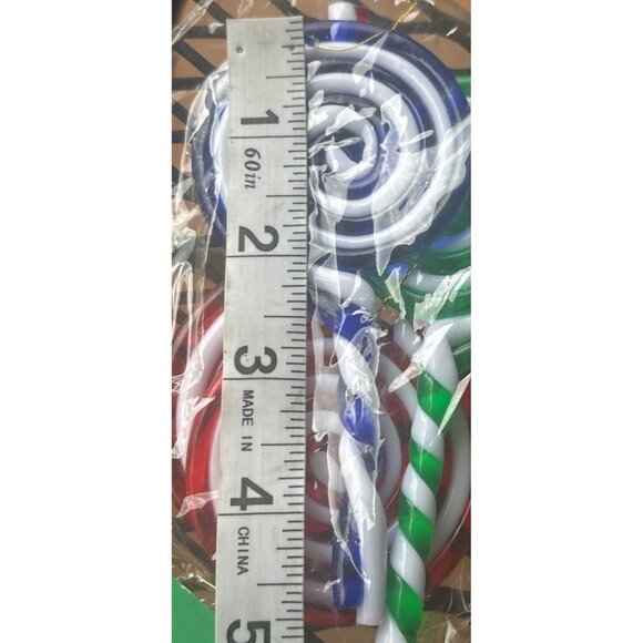 Four 4-pack Dolgencorp, Inc. Multicolored Striped Plastic Candy Decorations-NEW - Picture 8 of 11
